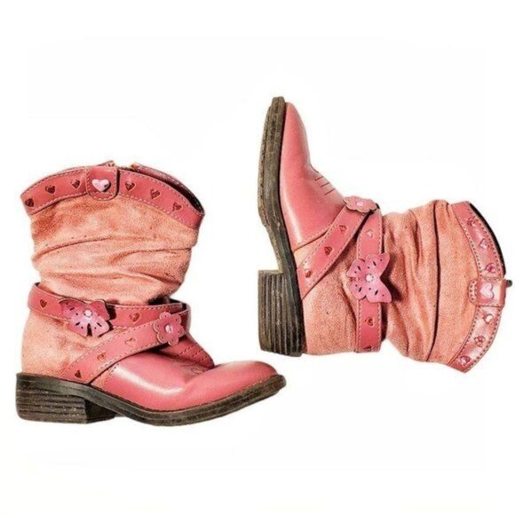 Wonderkids Other - Pink Boots Cow Boy Girl Fashion Boot Toddler Wonderkids Kids Size 9